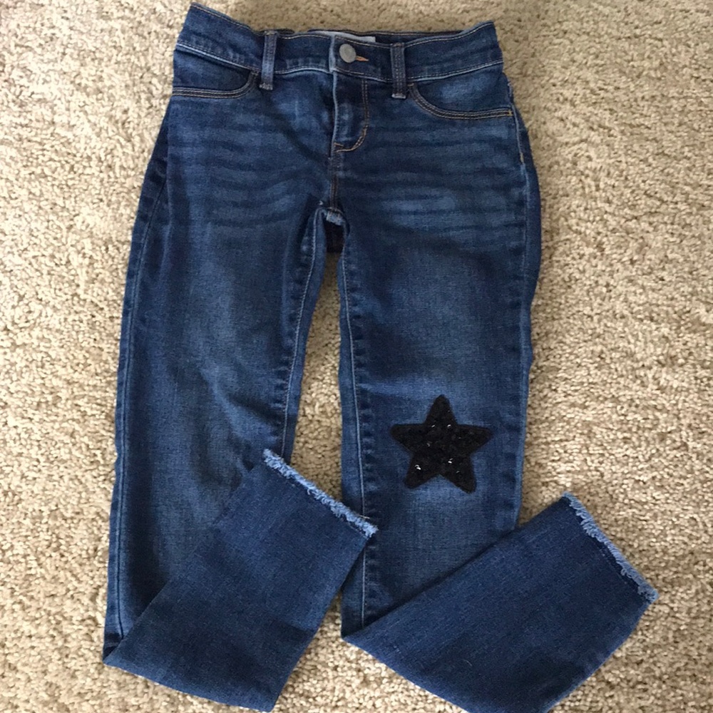 Rockstar jeggings with sequined star patch